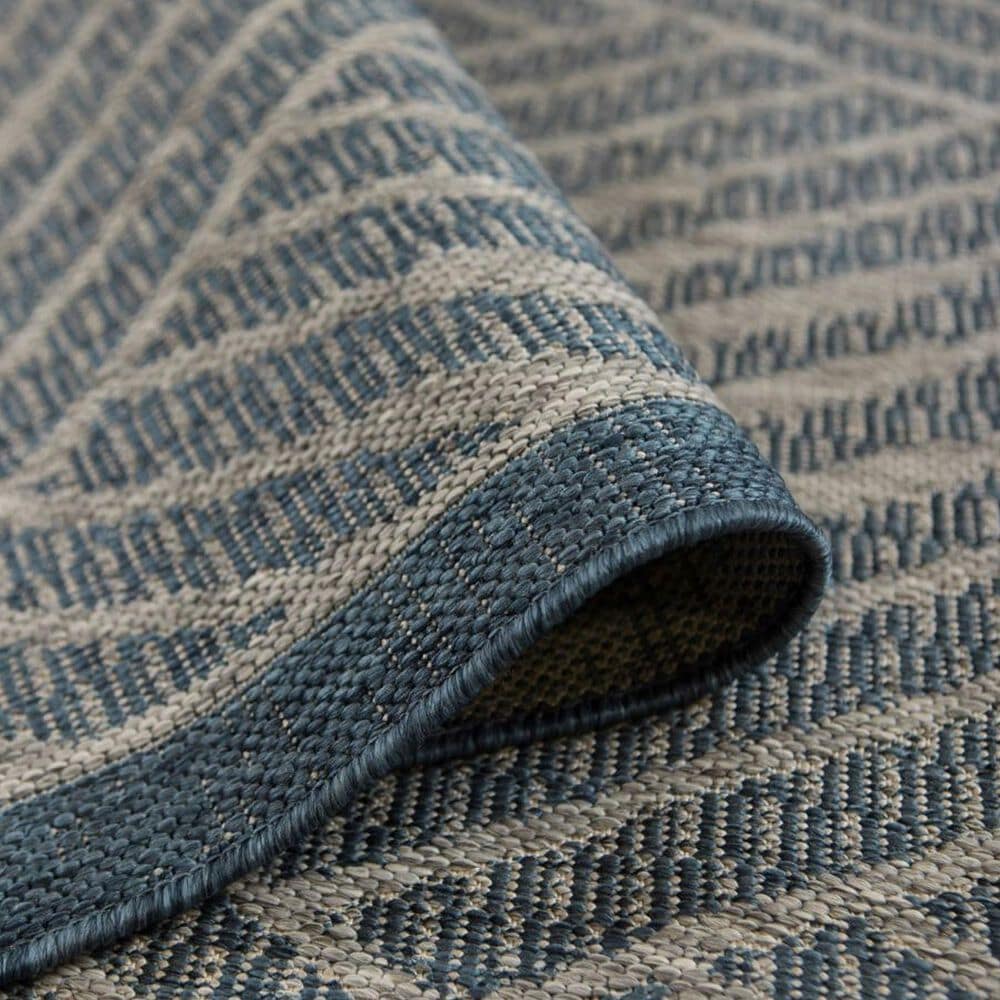Amer Rugs Maryland Geometric 2&#39;4&quot; x 8&#39; Blue Runner, , large