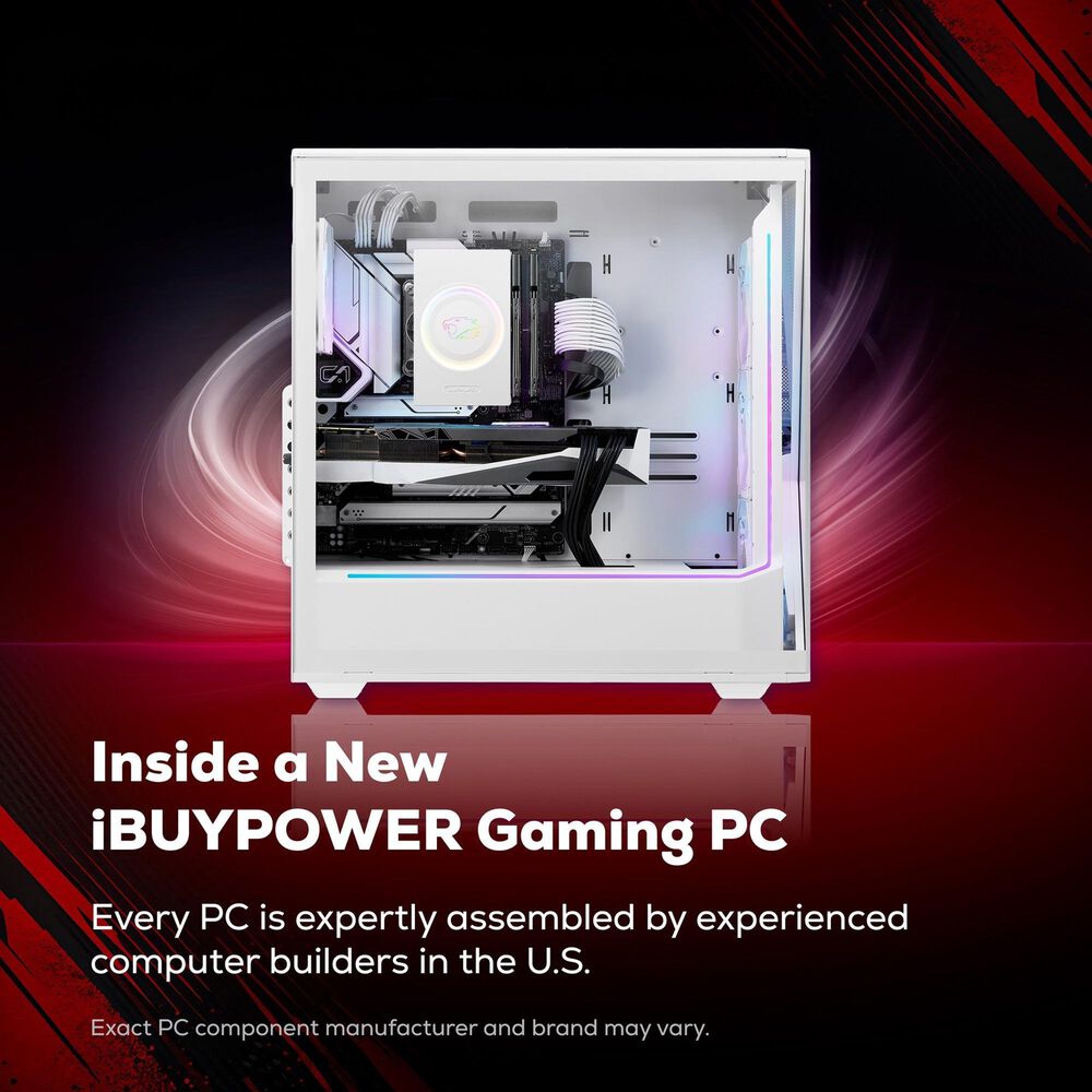 iBUYPOWER Slate 9 Mesh Gaming Desktop PC | Intel Core Ultra 9 285 - 32GB RAM - NVIDIA GeForce RTX 5070 Graphics - 2TB SSD in White, , large