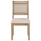 Linon Home Decor Emerson Side Chair with Beige Solid Upholstery in Natural, , large