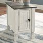 Ashley Havalance Chairside End Table in Distressed Vintage White and Weathered Gray, , large