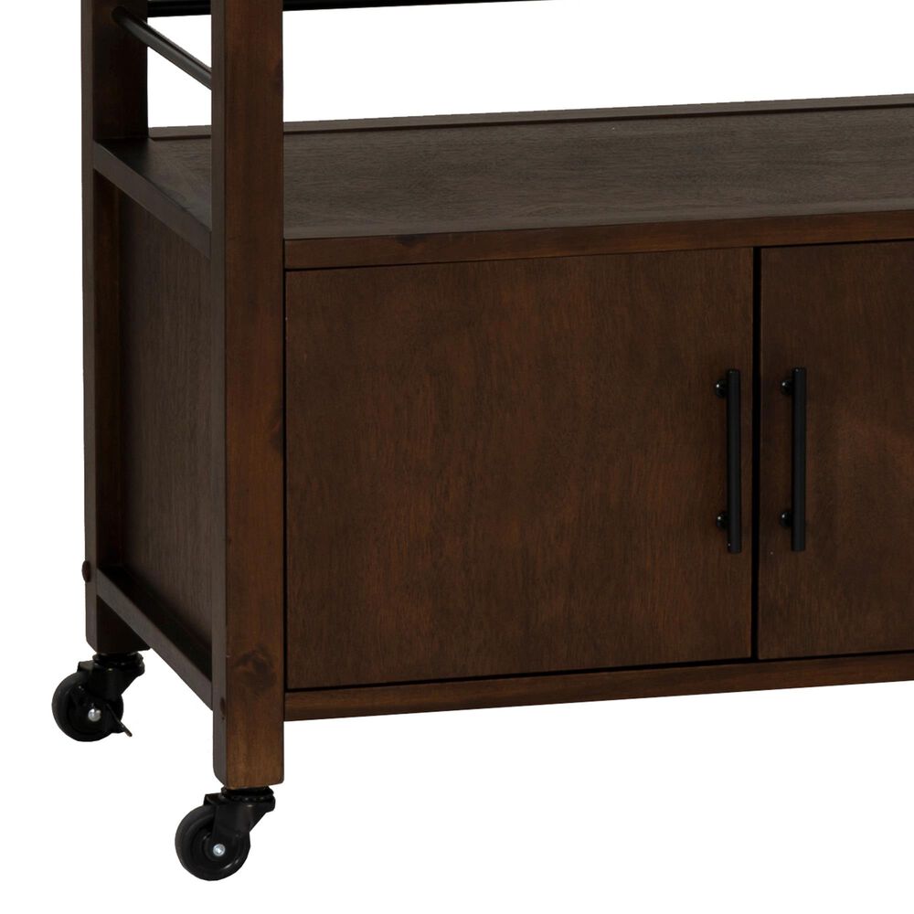Linon Home Decor Lennix Kitchen Cart in Brown and Natural, , large