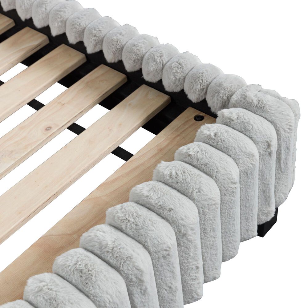 Ashley Zuraleus Queen Upholstered Platform Bed with Two Nightstands in Matte White, , large