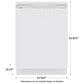 Bosch 300 Series 24"" Built-In Recessed Handle Dishwasher with 8 Wash Cycles in White, , large