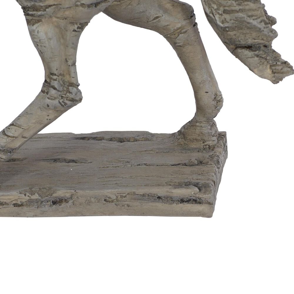 Maple and Jade Prancing Horse Decorative Sculpture in Distressed Beige, , large