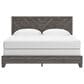 Ashley Sylveri King Chevron Panel Bed in Gray, , large