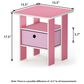 HOMLUX 1-Drawer End Table in Pink, , large