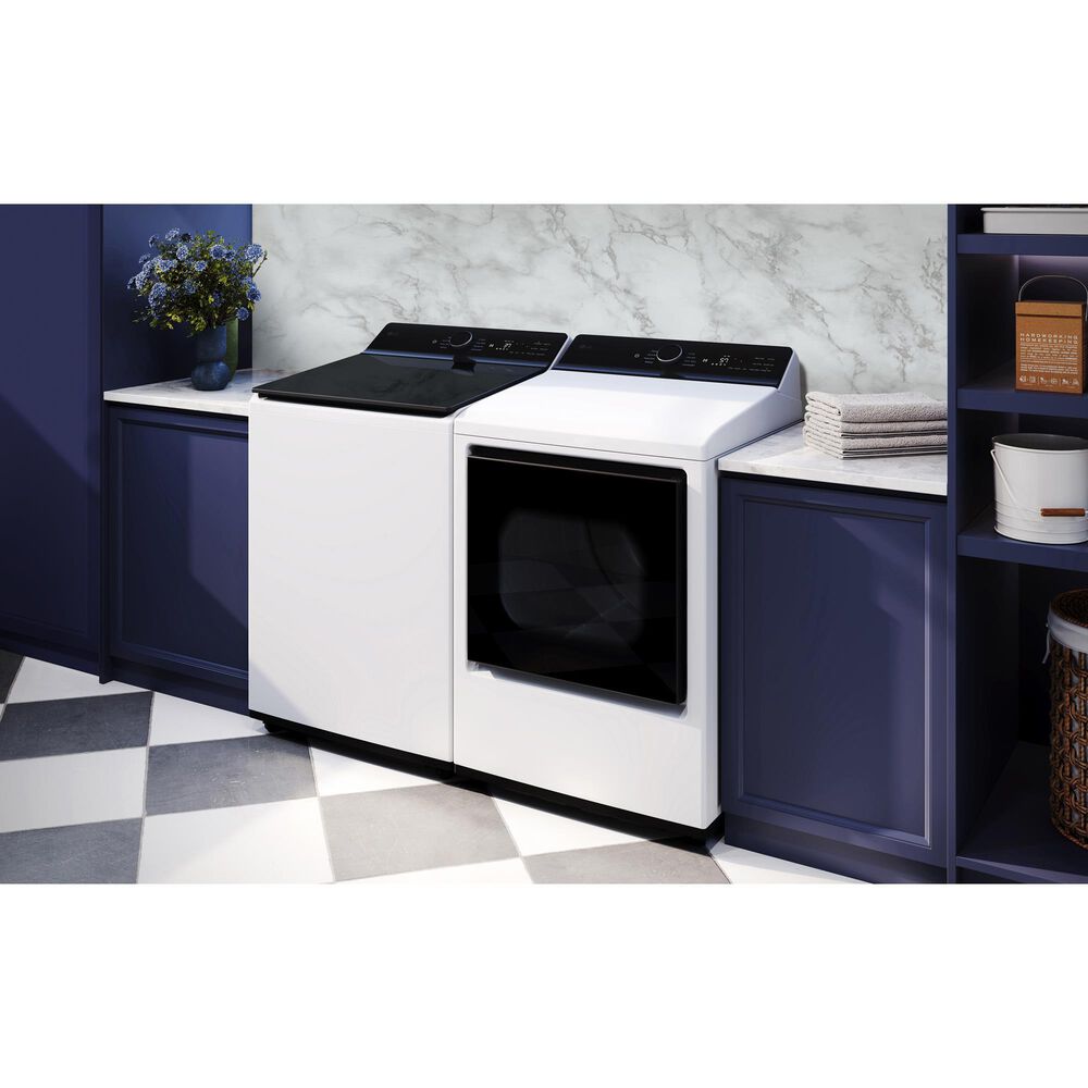 LG 7.3 Cu. Ft. Rear Control Gas Dryer with LG EasyLoad Door and AI Sensing in Alpine White, , large