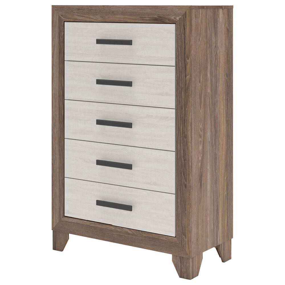 Ashley Sharnari 5-Drawer Chest in Antique White and Gray Brown, , large