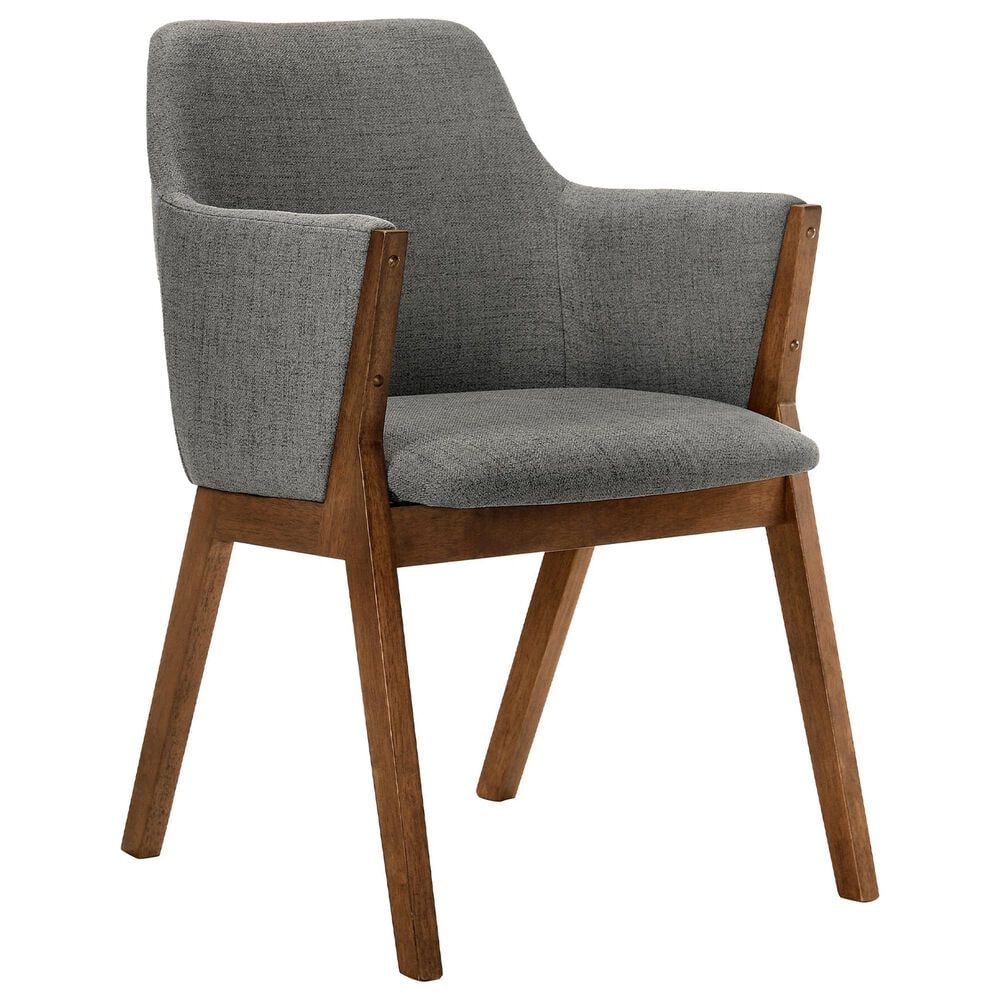 Blue River Arcadia and Renzo 5-Piece 48&quot; Dining Set with Charcoal Cushion in Walnut, , large