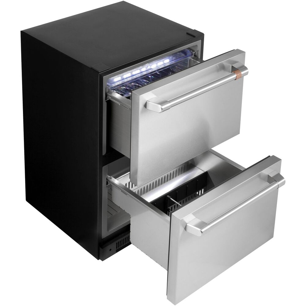 Cafe 5.7 Cu. Ft. Built-In Dual-Drawer Refrigerator in Stainless Steel and Brushed Stainless Handles, , large