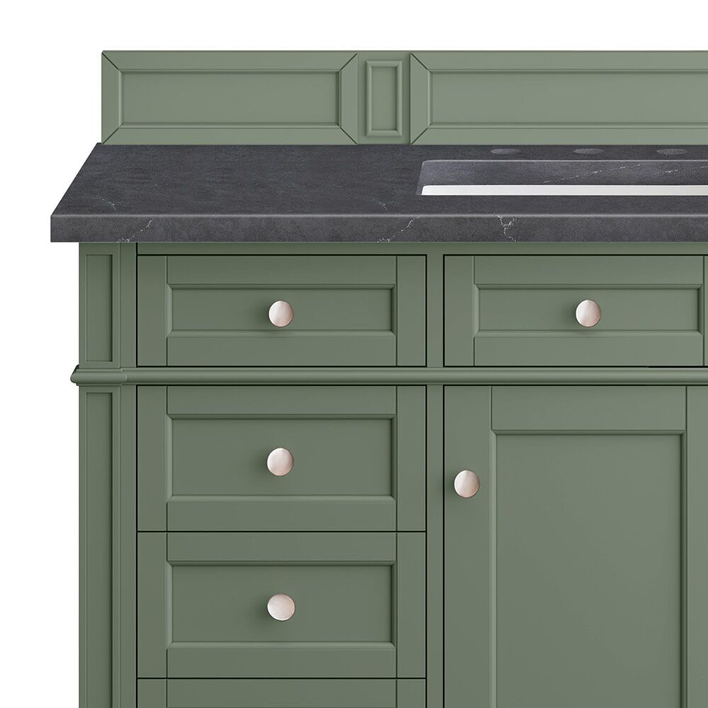 James Martin Vanities Brittany 48&quot; Single Bathroom Vanity in Smokey Celadon with 3 cm Charcoal Soapstone Quartz Top and Rectangular Sink, , large