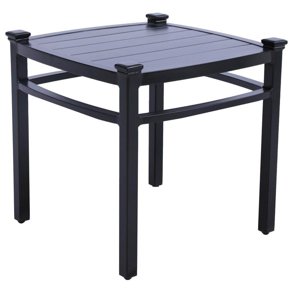 GatherCraft Seville Patio 22" Square End Table in Black, , large