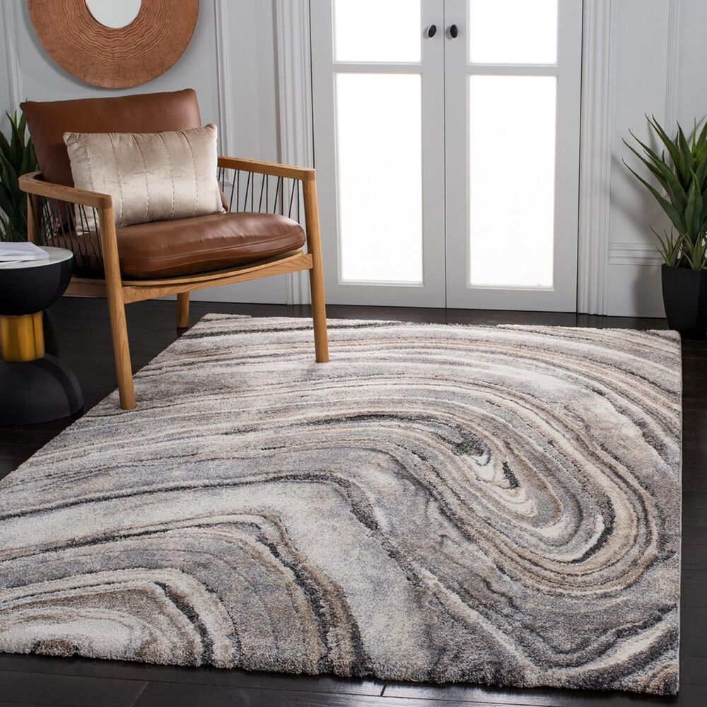 Safavieh Cyrus Shag CYR132A 4&#39;5&quot; x 6&#39;5&quot; Ivory and Grey Area Rug, , large