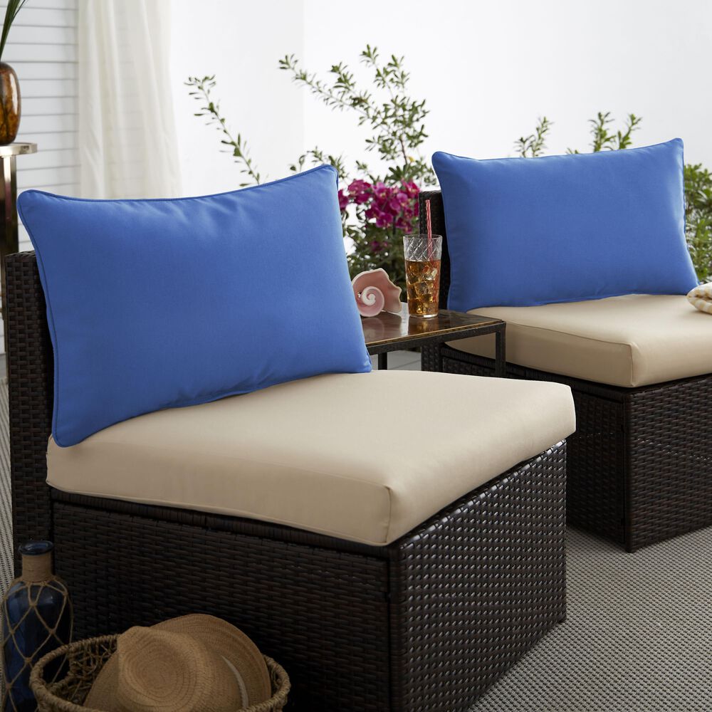 Sorra Home Sunbrella 16" x 26" Pillow in Canvas True Blue (Set of 2), , large
