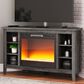 Ashley Arlenbry 48" TV Stand with Electric Fireplace Insert in Weathered Oak, , large