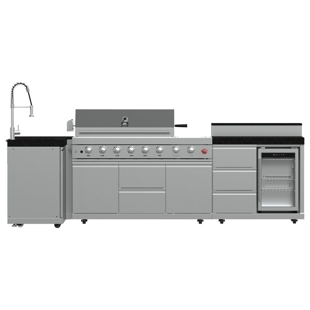 Forno Bulnes 4-Piece Outdoor Kitchen Grill Set with Beverage Center in Stainless Steel and Black, , large