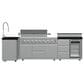 Forno Bulnes 4-Piece Outdoor Kitchen Grill Set with Beverage Center in Stainless Steel and Black, , large