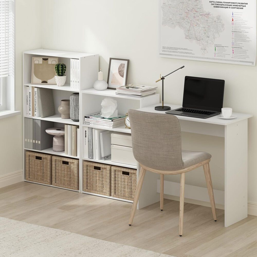 HOMLUX Modern Computer Desk in White, , large