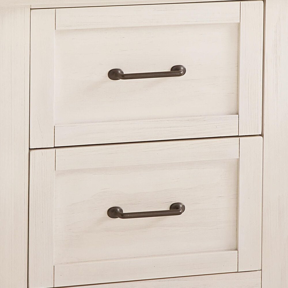 Eastern Shore Westfield Full Panel Platform Panel Bed and Nightstand in Brushed White, , large