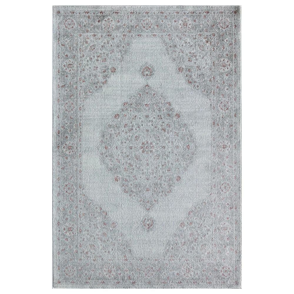 Rugs America Samina Silver Bells 5"3" x 7" White and Gray Area Rug, , large