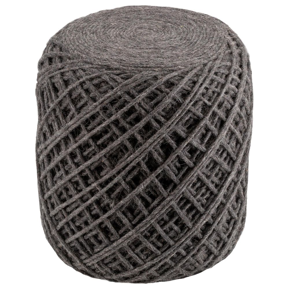 Surya Xena Pouf in Charcoal, , large