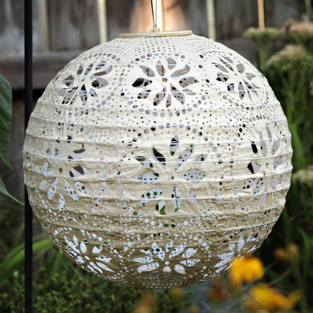 Allsop Soji Stella Boho Globe Solar Lantern in Pearl, , large