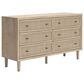 Ashley Cielden 6-Drawer Dresser and Mirror in Tan, , large