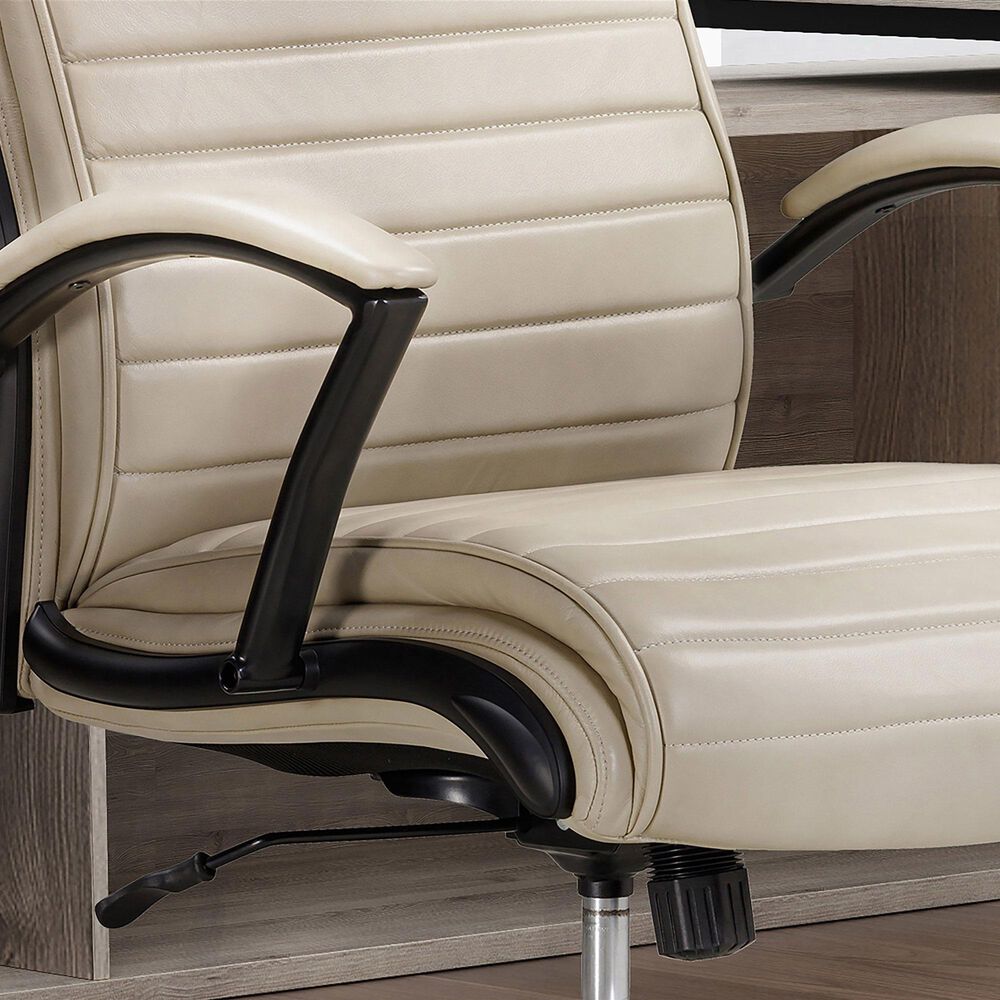 Simeon Collection Leather Desk Chair in Antique Linen, , large