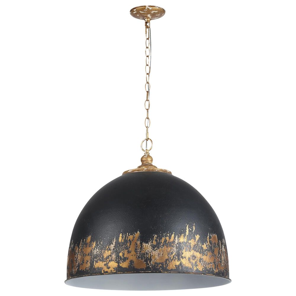 Golden Lighting Alison 5-Light Pendant with Antique Matte Navy Shade in Vintage Gold, , large