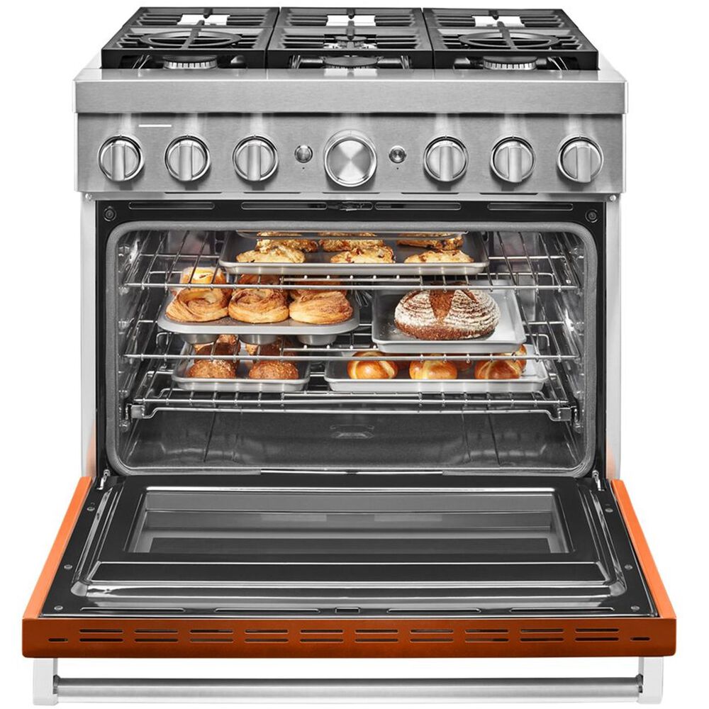 KitchenAid 36&quot; Slide-In Gas True Convection Range with Self-Cleaning in Scorched Orange, , large