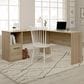 Sauder Beginnings L-Shaped Desk in Summer Oak, , large