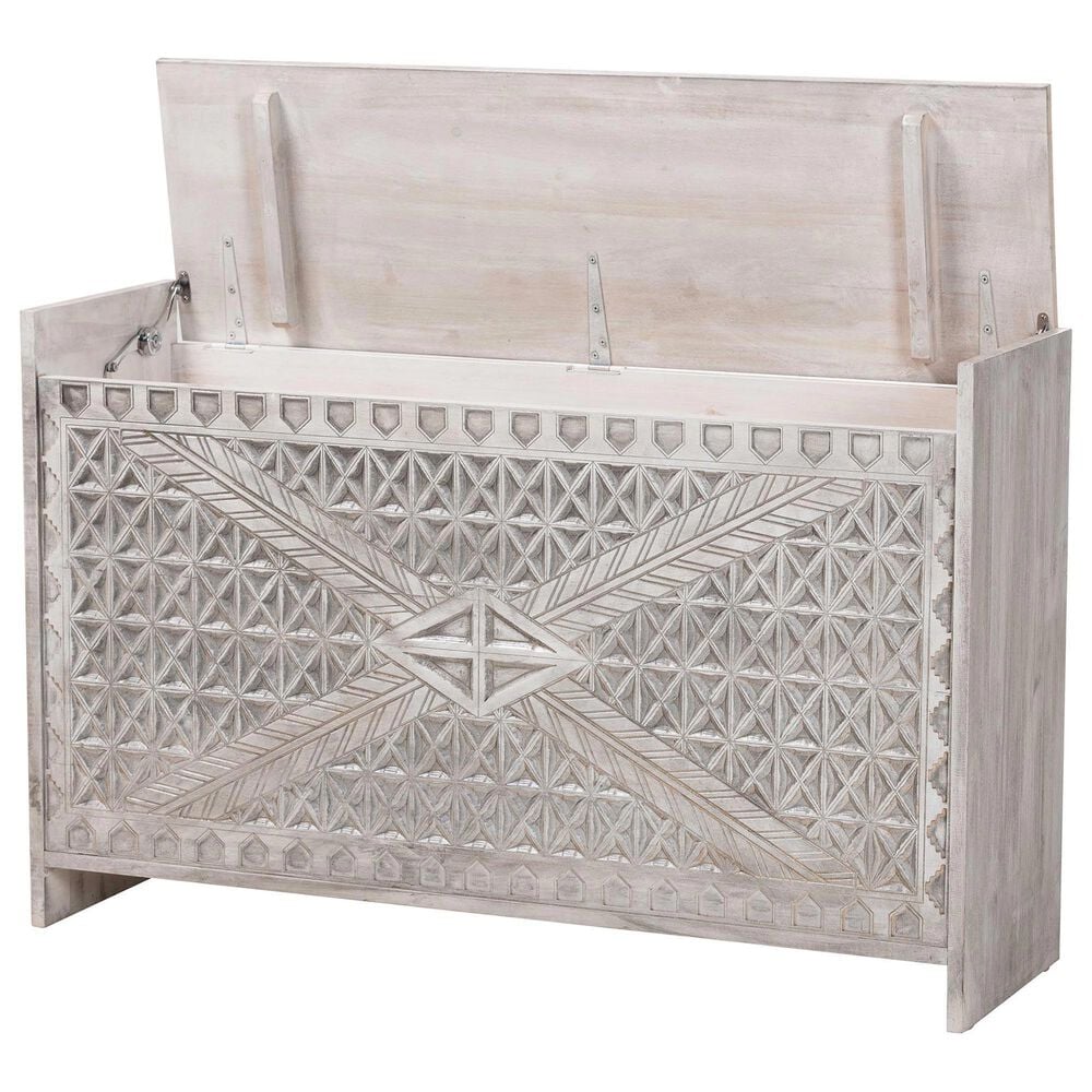Baxton Studio Amado Storage Trunk in White Wash, , large