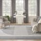 Nourison Astra Machine Washable ASW05 9" x 12" Ivory and Blue Area Rug, , large