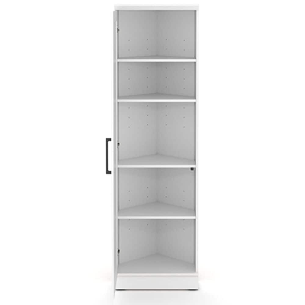 Sauder Homeplus 5-Shelf Corner Storage Cabinet in Soft White, , large