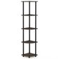 HOMLUX 5-Tier Modern Tall Corner Open Bookshelf in Dark Brown and Black, , large