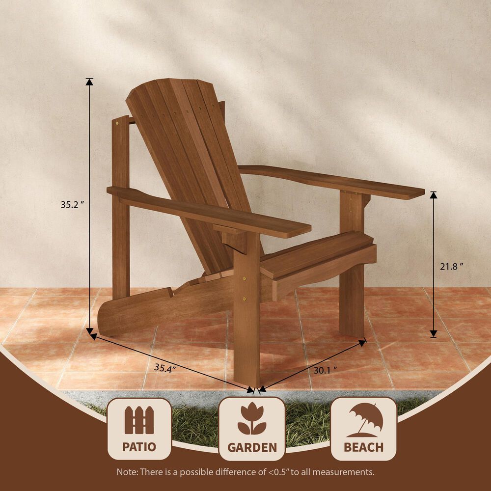 Homlux Patio Adirondack Chair in Natural, , large