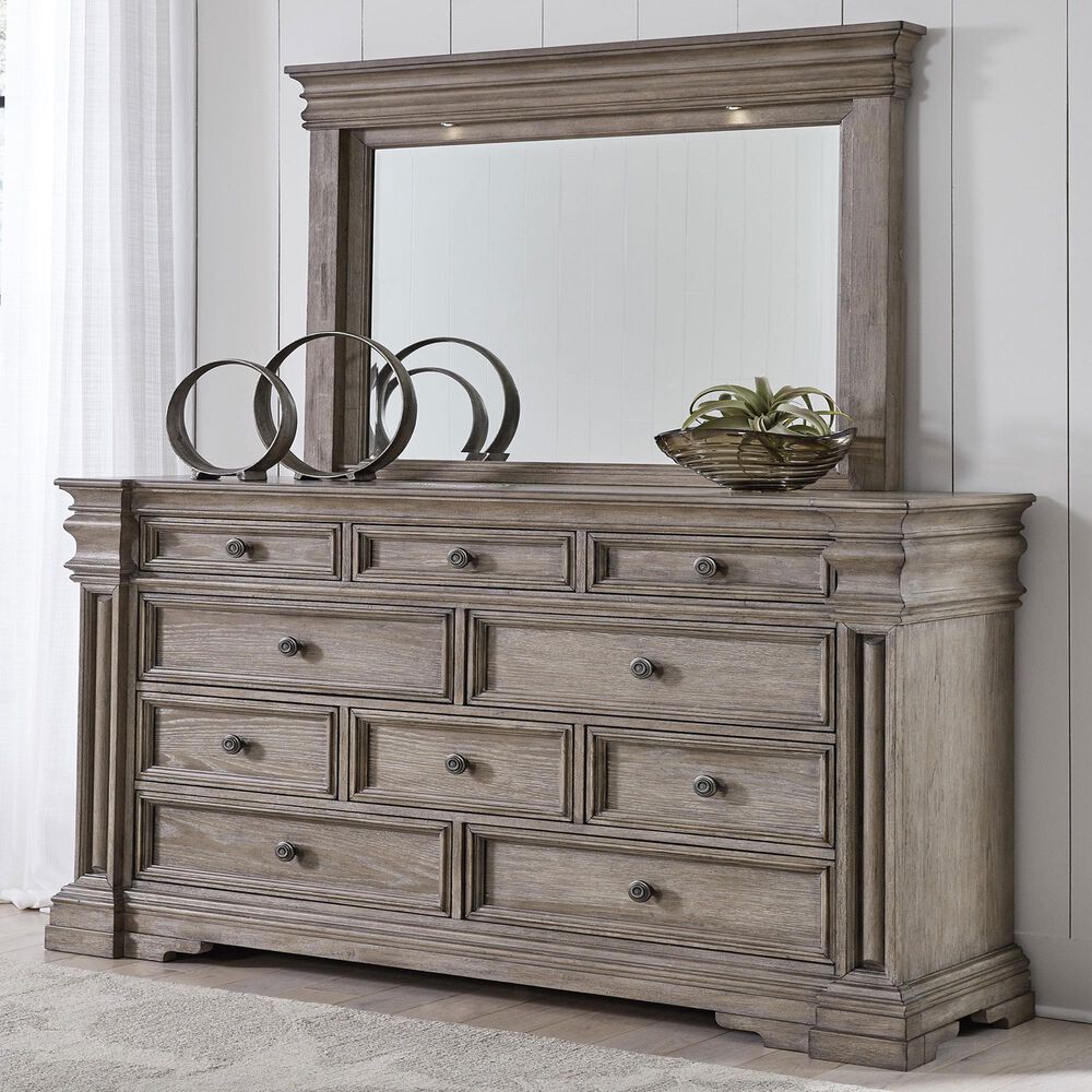 Millenium Blairhurst Dresser and Mirror in Light Grayish Brown, , large