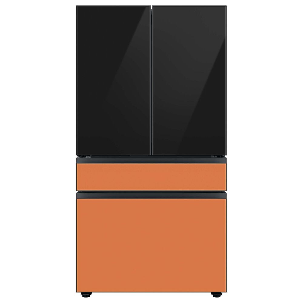 Samsung Bespoke 4-Door French Door Refrigerator Bottom Panel in Clementine Glass, , large