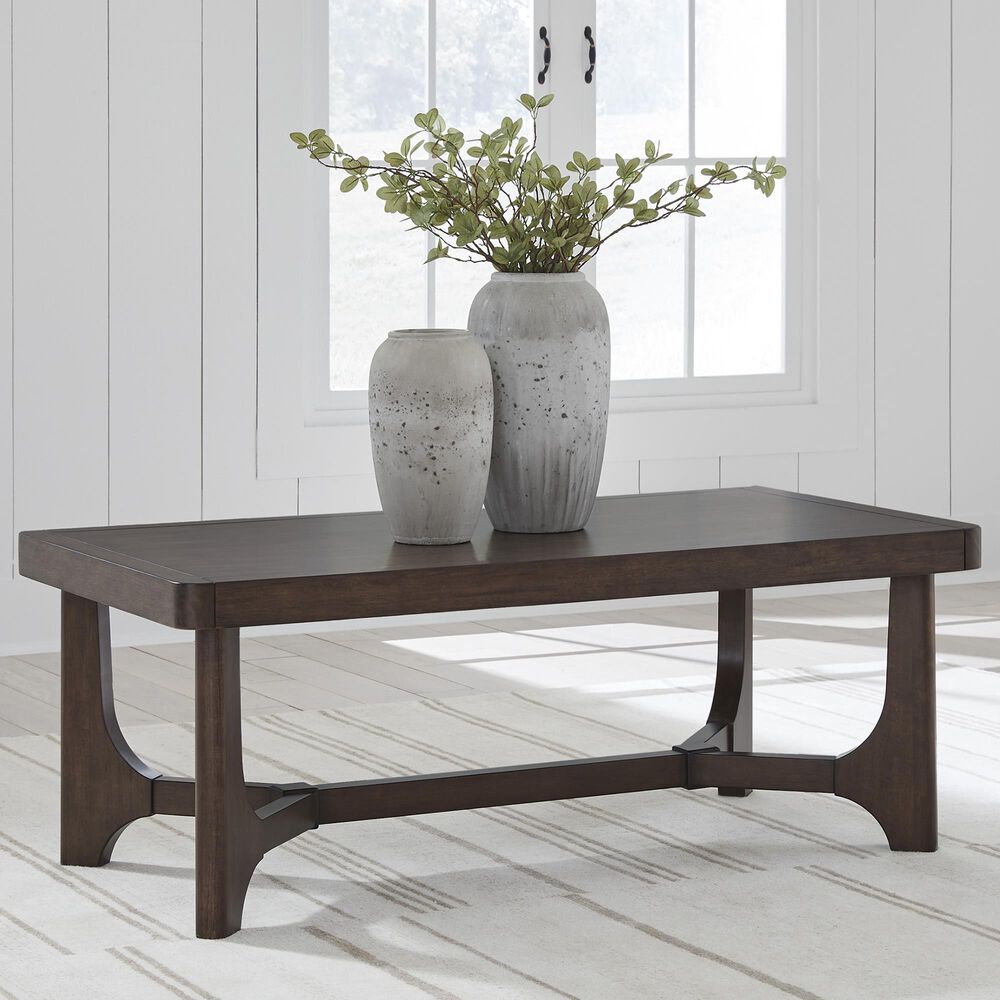 Ashley Korestone Cocktail Table in Dark Brown, , large