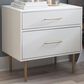 Linon Home Decor Gloria 2-Drawer Nightstand in White and Gold, , large