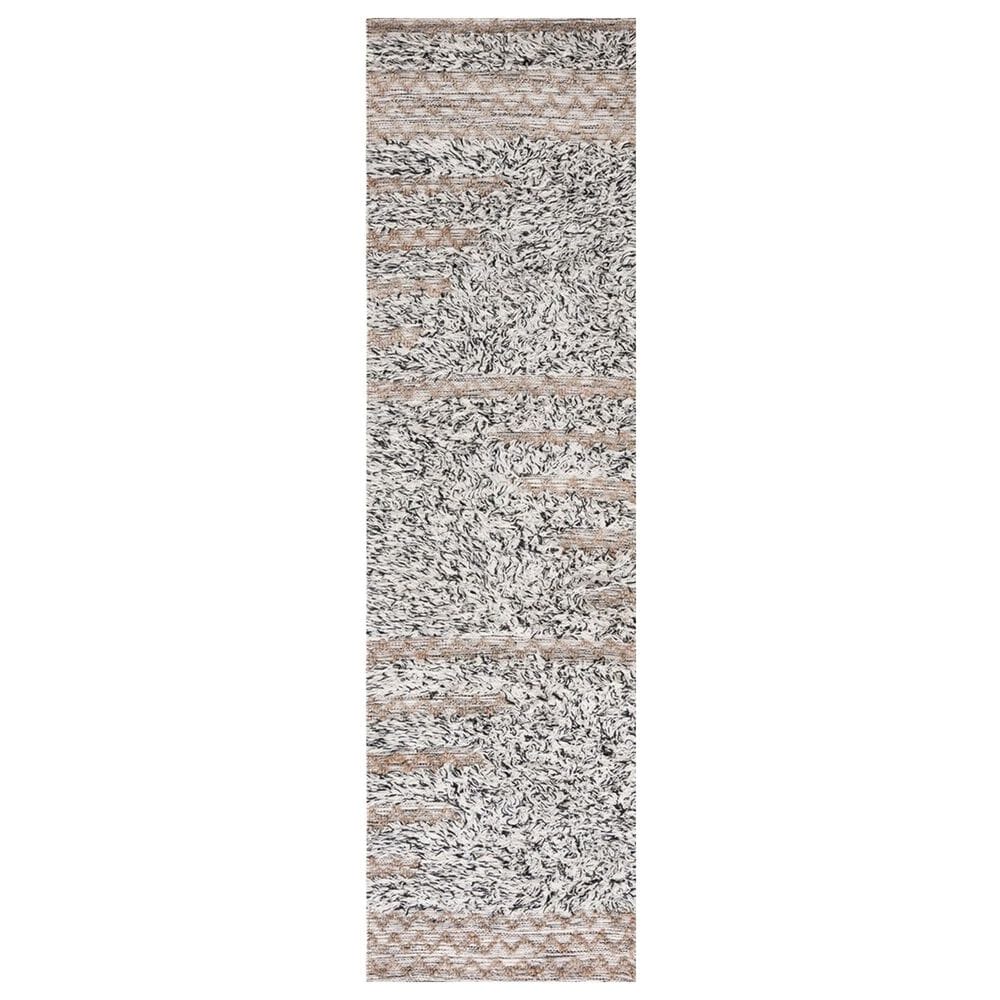 Safavieh Natura NAT720Z 2"3" x 8" Ivory and Black Runner, , large