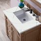 James Martin Vanities Bristol 30" Single Bathroom Vanity in Whitewashed Walnut with 3 cm Ethereal Noctis Quartz Top and Rectangular Sink, , large