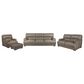 Bordeaux & Co 4-Piece Stationary Leather Living Room Set in Goodland Grey, , large
