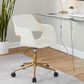 Lumisource Margarite Task Chair with Cream Faux Leather Cushion in Gold, , large