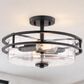 Vaxcel Grace 2-Light Semi Flush Mount in Matte Black, , large