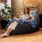 Jaxx Saxx Lush Velvet Bean Bag Lounge Chair in Black, , large