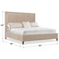 Hooker Furniture Archives King Upholstered Panel Bed in Liber Oat, , large