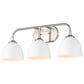 Golden Lighting Zoey 3-Light Bath Vanity in Pewter and White, , large