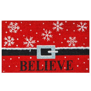 Home & More DBA Callowaymills Holiday Believe 1"5" x 2"5" Red Door Mat, , large