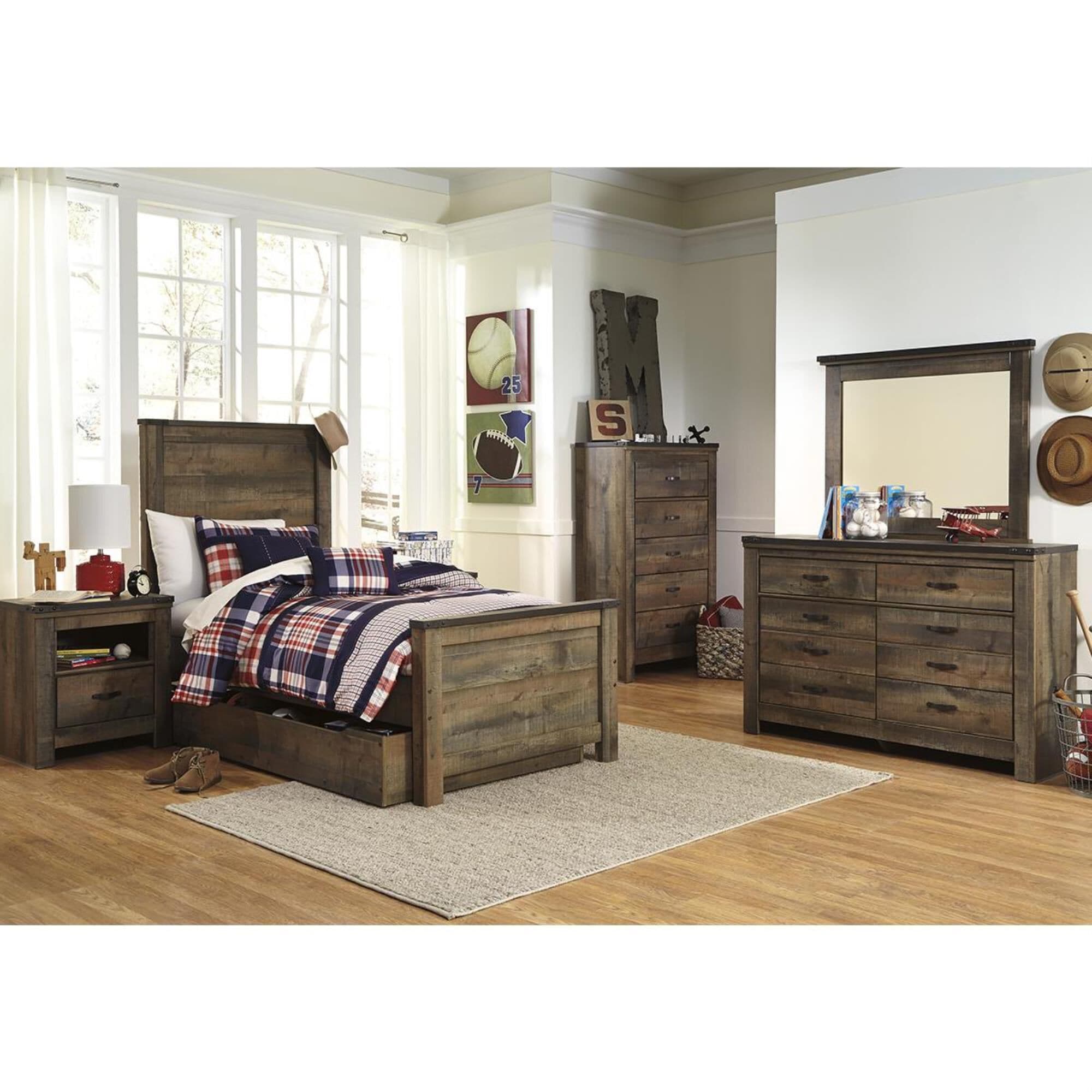 Trinell twin loft bed with storage cheap